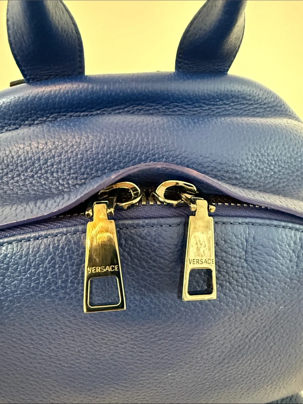 New Versace Royal Blue Leather Medusa Backpack